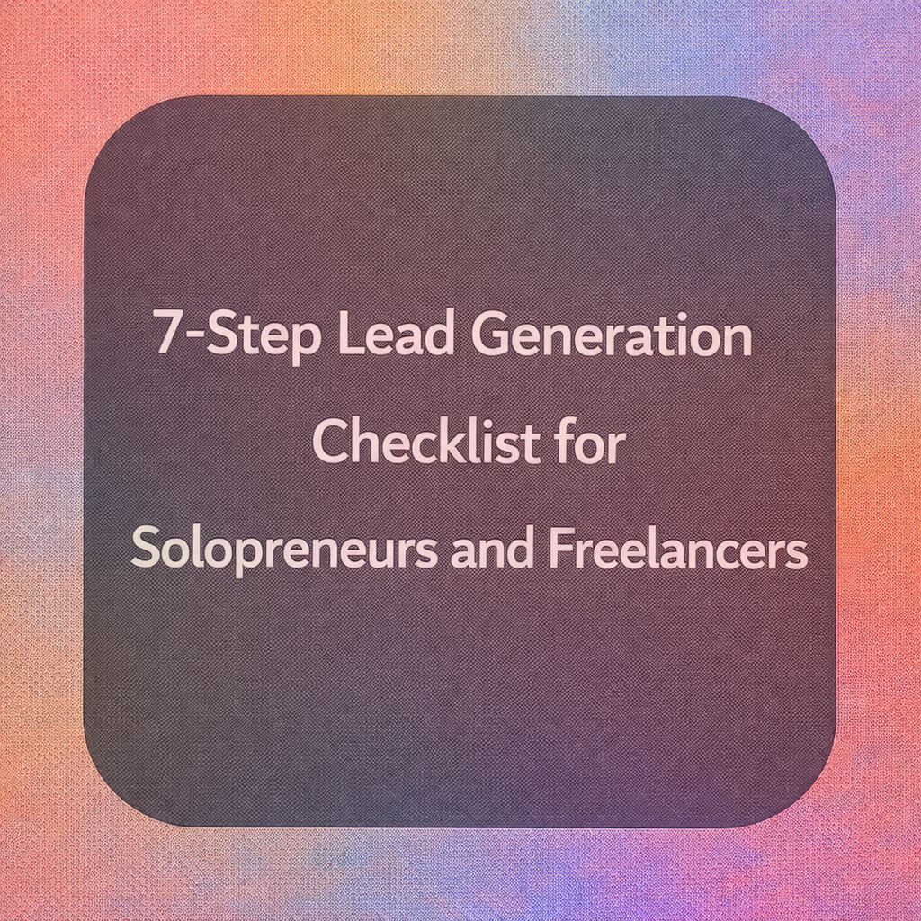 lead generation checklist