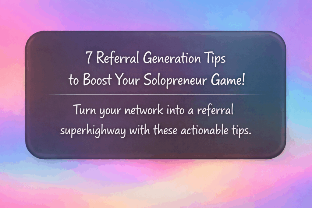 referral generation tips for solopreneurs